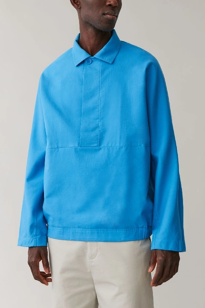 Cos Cotton-mix Kimono Jacket In Blue | ModeSens