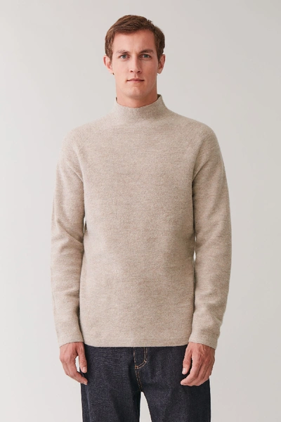Shop Cos High-neck Seamless Jumper In Brown