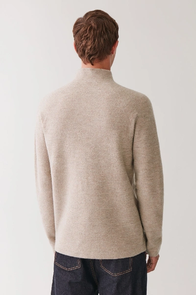 Shop Cos High-neck Seamless Jumper In Brown