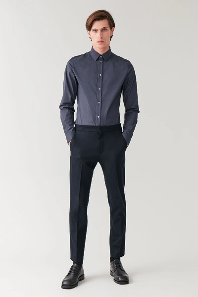 Shop Cos Straight-leg Wool-cashmere Pants In Blue
