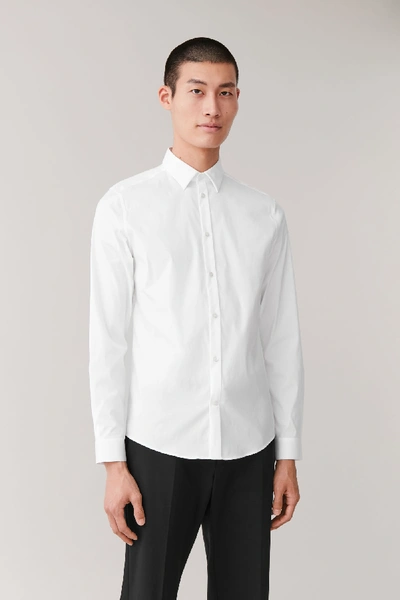 Shop Cos Organic Cotton Classic Slim Fit Shirt In White