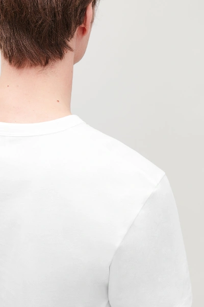 Shop Cos Regular-fit Mid-weight Brushed T-shirt In White
