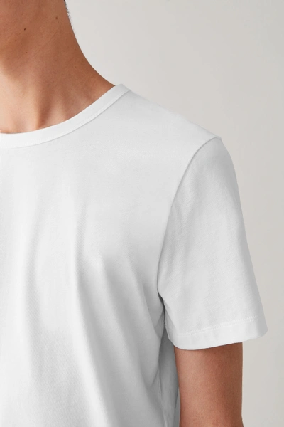 Shop Cos Regular-fit Mid-weight Brushed T-shirt In White