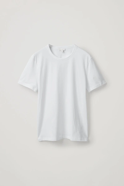 Shop Cos Regular-fit Mid-weight Brushed T-shirt In White