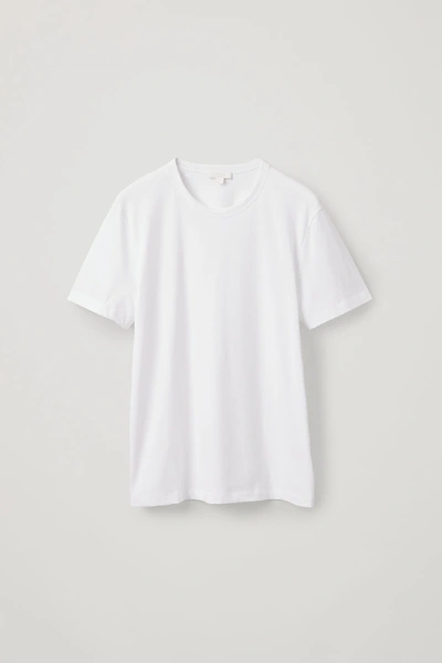 Shop Cos Regular-fit Mid-weight Brushed T-shirt In White