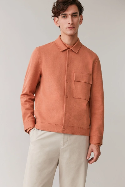 Shop Cos Cotton-twill Shirt Jacket In Orange