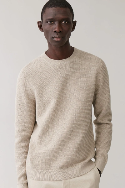 Cos Waffle-knit Sweater In Beige | ModeSens