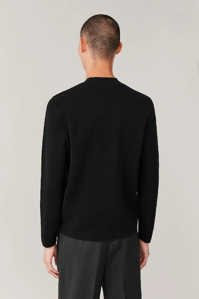 Shop Cos Mock-neck Knitted Sweater In Black