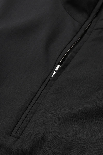 Shop Cos Long-sleeved Half-zip Shirt In Black