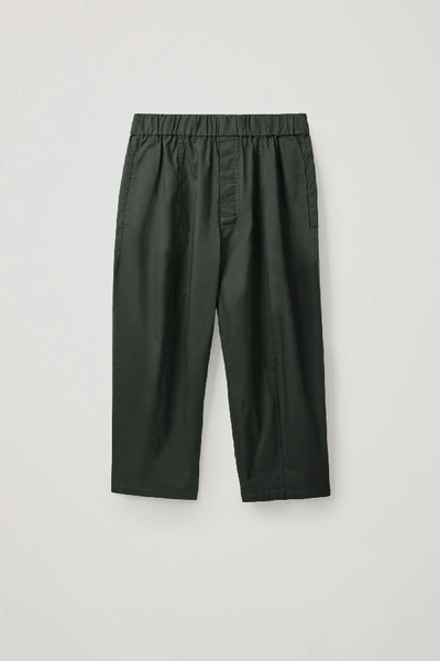 Shop Cos Elasticated Barrel-leg Trousers In Grey