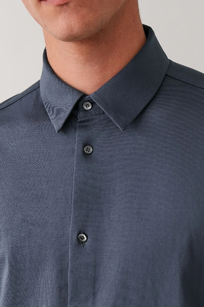 Shop Cos Cotton Jersey Shirt In Blue