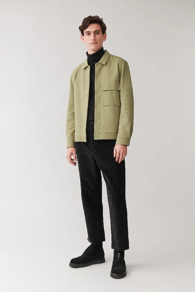 Cos Cotton-twill Shirt Jacket In Green | ModeSens