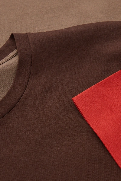 Shop Cos Bonded Cotton T-shirt In Brown