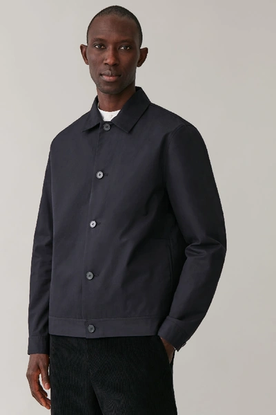 Shop Cos Slim-fit Overshirt In Blue