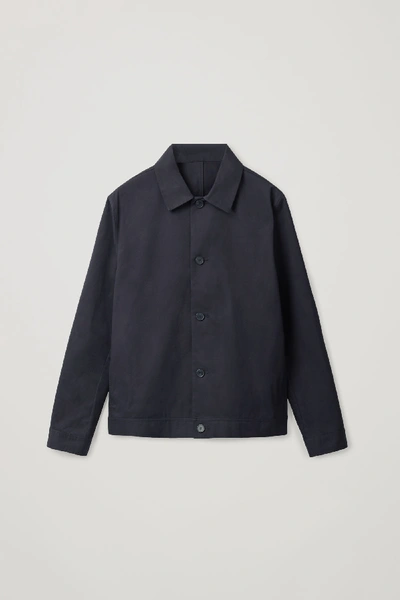 Shop Cos Slim-fit Overshirt In Blue