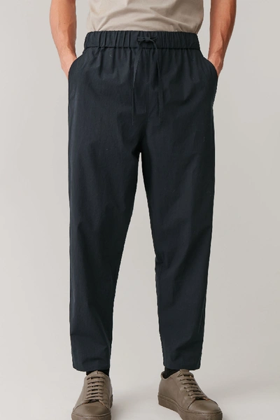 Shop Cos Relaxed-fit Drawstring Trousers In Blue