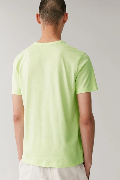 Shop Cos Brushed Cotton T-shirt In Green