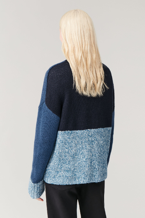 cos navy cardigan