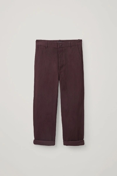 Shop Cos Relaxed Button-up Chinos In Red