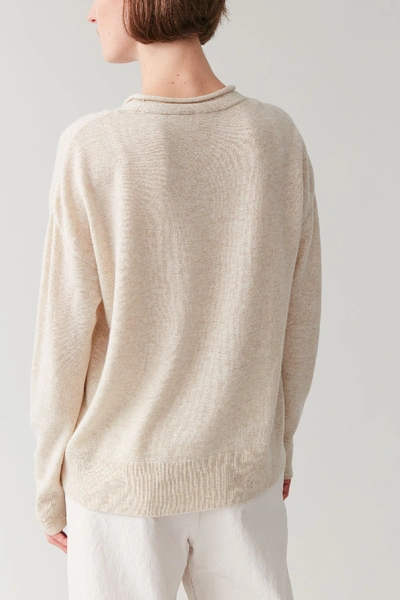 Shop Cos Merino-cashmere Knitted Jumper In Beige