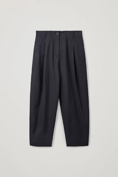 Shop Cos Rounded Cotton Pants In Blue