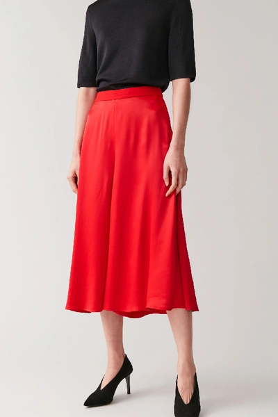 Cos Silky Wide-leg Culottes In Red | ModeSens