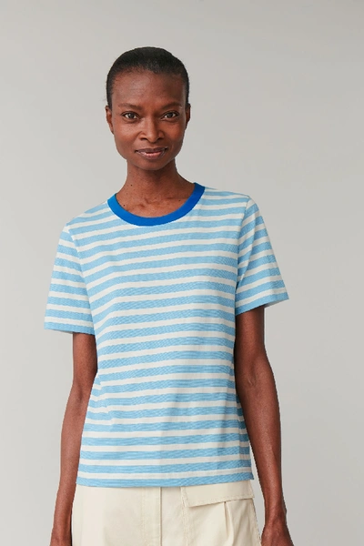 Shop Cos Cotton Jersey T-shirt In Blue
