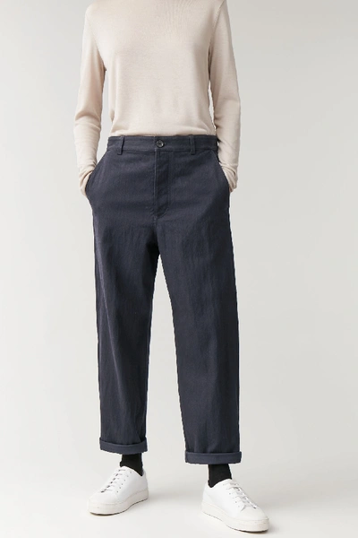 Shop Cos Relaxed Button-up Chinos In Blue
