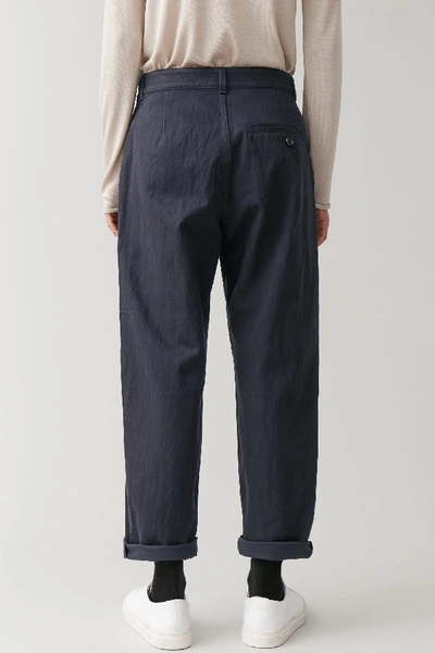 Shop Cos Relaxed Button-up Chinos In Blue
