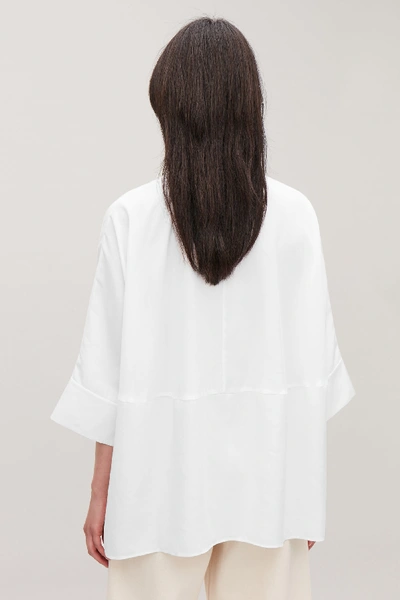 Shop Cos Draped Wide-fit Shirt In White
