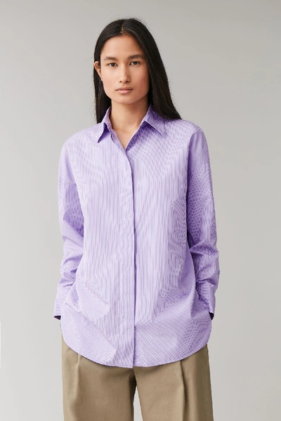 Shop Cos Round Cut Cotton Shirt In Purple