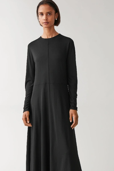Shop Cos Long Slim-fit Dress In Black