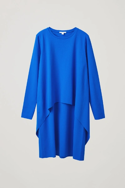 Shop Cos Long-sleeved Layered Dress In Blue