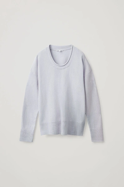 Shop Cos Merino-cashmere Knitted Sweater In Purple