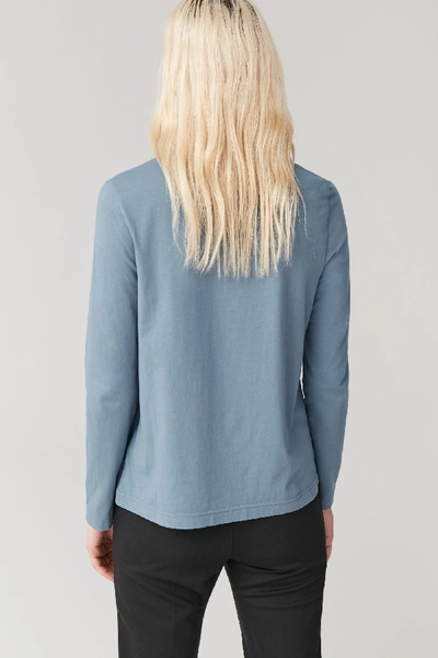 Shop Cos Long-sleeved Cotton Top In Blue