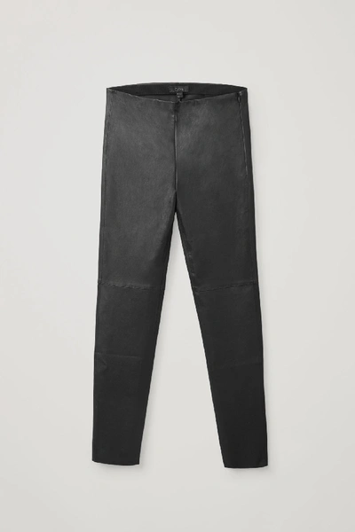 Shop Cos Skinny Leather Pants In Black