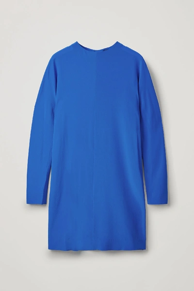 Shop Cos Zipped Mulberry Silk Dress In Blue