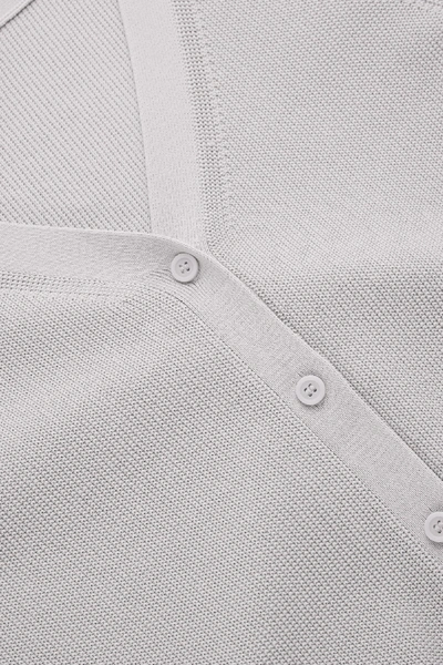 Shop Cos Short-sleeved Cardigan In Grey