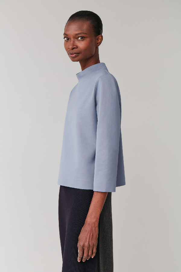 cotton mock neck top