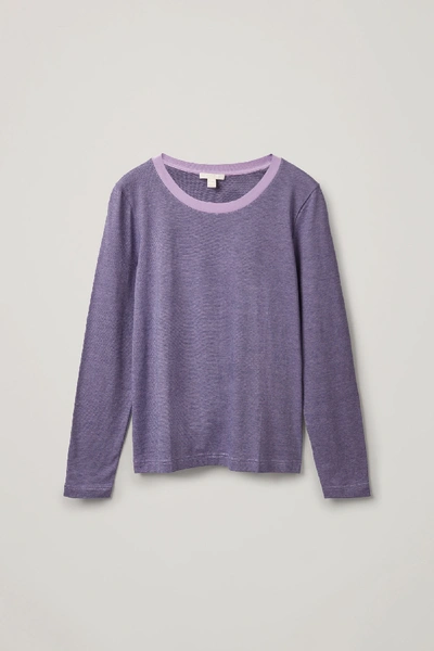 Shop Cos Long-sleeved Cotton Top In Purple