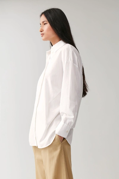 Shop Cos Round Cut Cotton Shirt In White