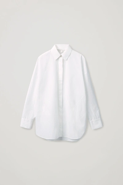 Shop Cos Round Cut Cotton Shirt In White