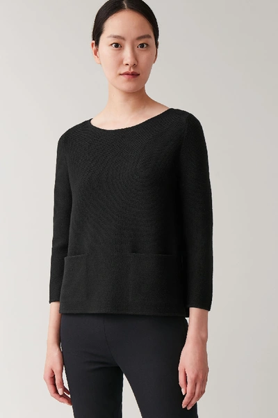 Shop Cos A-line Merino Sweater In Black