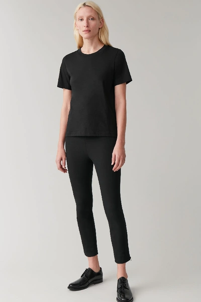 Cos Lyocell-organic Cotton Mix Square Cut T-shirt In Black