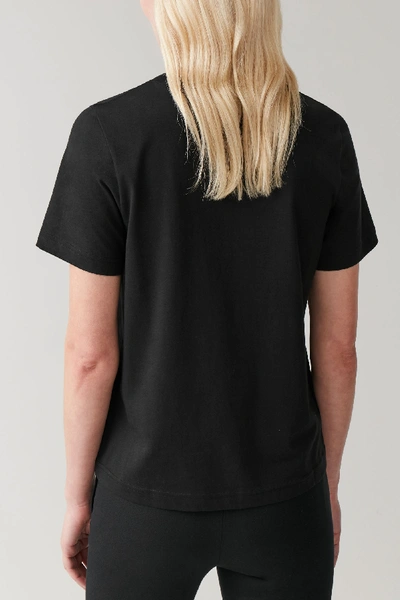 Cos Lyocell-organic Cotton Mix Square Cut T-shirt In Black