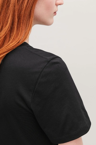 Cos Lyocell-organic Cotton Mix Square Cut T-shirt In Black