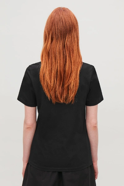 Cos Lyocell-organic Cotton Mix Square Cut T-shirt In Black