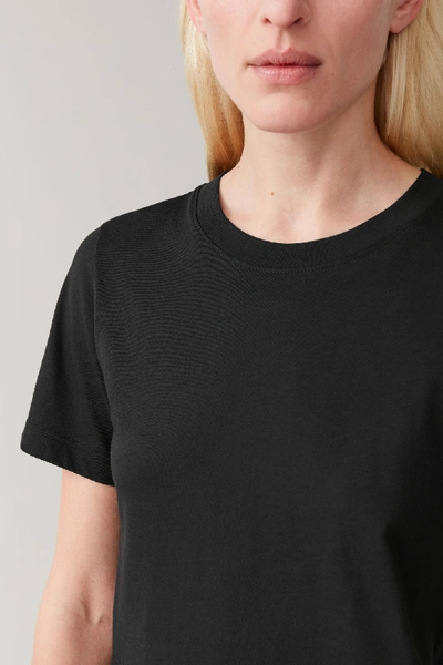 Cos Lyocell-organic Cotton Mix Square Cut T-shirt In Black