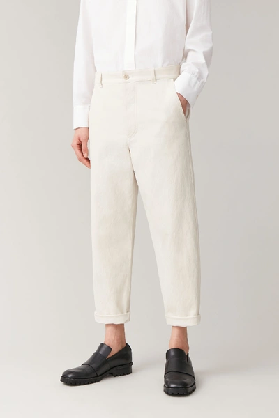 Shop Cos Relaxed Button-up Chinos In Beige