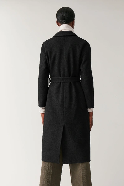 Shop Cos Oversized Belted Wool Coat In Black